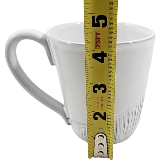 Anthropologie Ronaldo 14 Oz White Glazed Clay Coffee Tea Mug Cup – Set of 2 - Picture 6 of 16